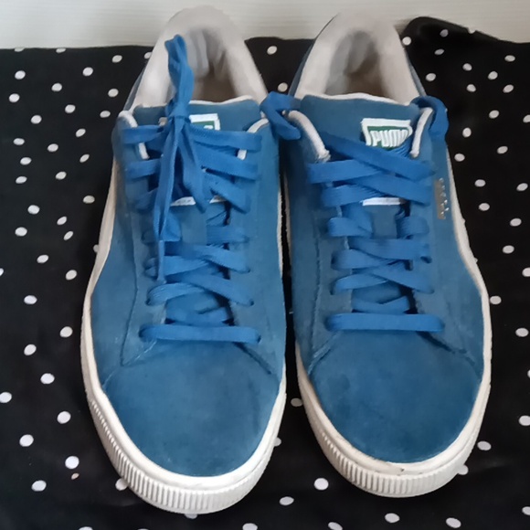 Puma Men's Blue Suede Sneakers Preowned Mens 7 - Picture 4 of 5
